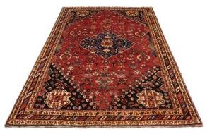 Tappeto Shiraz Fine Stilizzato Rosso Blu Scuro 178x270 Cm