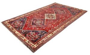 Tappeto Shiraz Stilizzato Rosso Blu Scuro 175x287 Cm