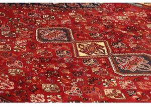Tappeto Shiraz Fine Stilizzato Rosso Scuro Blu Scuro 162x238 Cm