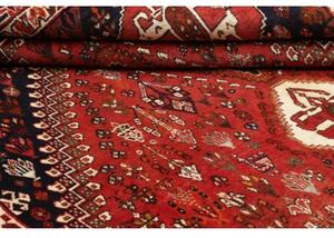Tappeto Shiraz Geometrico Rosso Mattone Blu Scuro 187x283 Cm