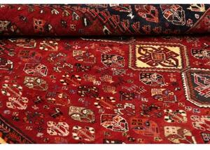 Tappeto Shiraz Fine Stilizzato Rosso Scuro Blu Scuro 162x238 Cm