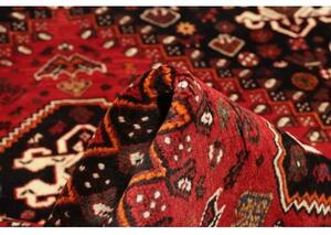 Tappeto Shiraz Stilizzato Rosso Nero 175x262 Cm