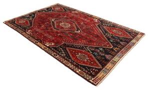 Tappeto Shiraz Fine Stilizzato Rosso Blu Scuro 163x260 Cm