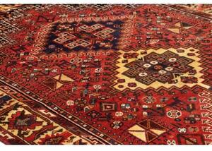 Tappeto Shiraz Geometrico Rosso Scuro Blu Notte 168x258 Cm