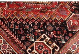 Tappeto Shiraz Geometrico Rosso Nero 170x260 Cm