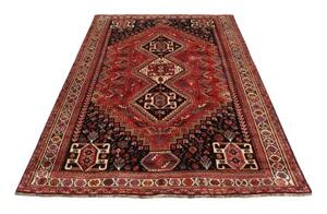 Tappeto Shiraz Geometrico Rosso Nero 170x260 Cm