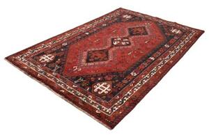 Tappeto Shiraz Geometrico Rosso Mattone Blu Scuro 170x250 Cm
