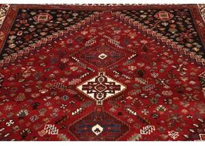Tappeto Shiraz Stilizzato Rosso Scuro Nero 175x250 Cm