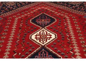 Tappeto Shiraz Fine Geometrico Rosso Blu Scuro 182x258 Cm