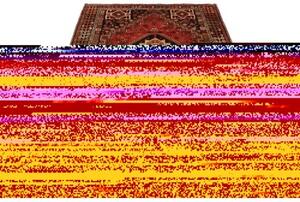 Tappeto Shiraz Geometrico Rosso Mattone Nero 165x268 Cm