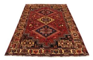 Tappeto Shiraz Geometrico Rosso Scuro Blu Notte 168x258 Cm