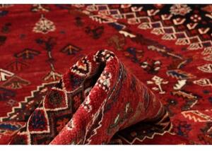 Tappeto Shiraz Stilizzato Rosso Nero 177x270 Cm