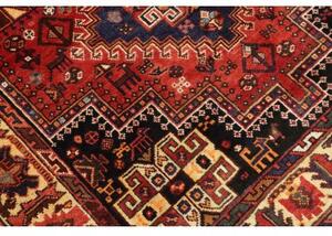 Tappeto Shiraz Geometrico Rosso Scuro Blu Notte 168x258 Cm