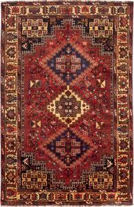 Tappeto Shiraz Geometrico Rosso Scuro Blu Notte 168x258 Cm