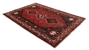 Tappeto Shiraz Geometrico Rosso Mattone Blu Scuro 170x250 Cm