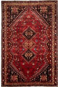 Tappeto Shiraz Stilizzato Rosso Nero 177x270 Cm