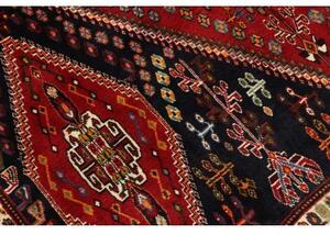 Tappeto Shiraz Fine Stilizzato Rosso Blu Scuro 163x260 Cm