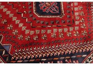 Tappeto Shiraz Fine Geometrico Rosso Blu Scuro 182x258 Cm