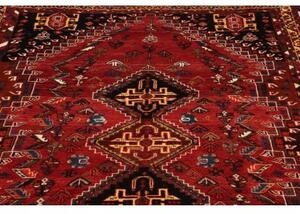 Tappeto Shiraz Stilizzato Rosso Nero 177x270 Cm