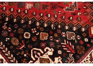 Tappeto Shiraz Stilizzato Rosso Nero 175x262 Cm