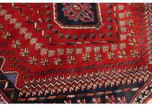 Tappeto Shiraz Fine Geometrico Rosso Blu Scuro 182x258 Cm