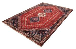 Tappeto Shiraz Fine Geometrico Rosso Blu Scuro 182x258 Cm