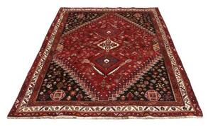 Tappeto Shiraz Stilizzato Rosso Scuro Nero 175x250 Cm