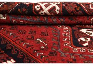 Tappeto Shiraz Geometrico Rosso Mattone Blu Scuro 170x250 Cm