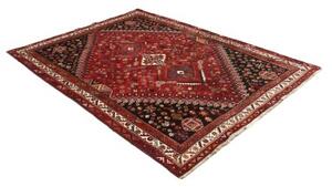 Tappeto Shiraz Stilizzato Rosso Scuro Nero 175x250 Cm
