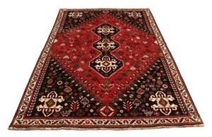 Tappeto Shiraz Stilizzato Rosso Nero 175x262 Cm
