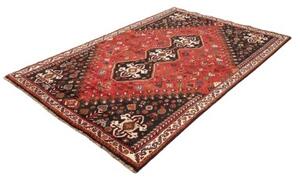 Tappeto Shiraz Stilizzato Rosso Nero 175x262 Cm