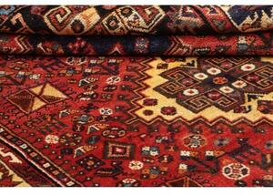 Tappeto Shiraz Geometrico Rosso Scuro Blu Notte 168x258 Cm
