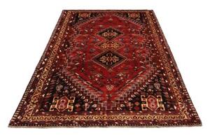Tappeto Shiraz Stilizzato Rosso Nero 177x270 Cm
