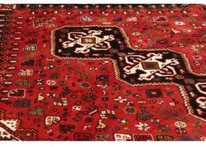 Tappeto Shiraz Stilizzato Rosso Nero 175x262 Cm