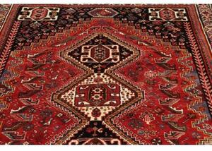 Tappeto Shiraz Geometrico Rosso Nero 170x260 Cm
