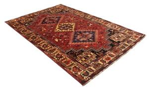 Tappeto Shiraz Geometrico Rosso Scuro Blu Notte 168x258 Cm