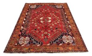 Tappeto Shiraz Fine Stilizzato Rosso Blu Scuro 168x255 Cm