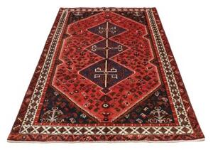 Tappeto Shiraz Stilizzato Rosso Mattone Blu Notte 160x258 Cm