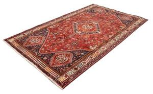 Tappeto Shiraz Geometrico Rosso Mattone Blu Scuro 160x258 Cm