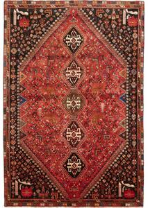 Tappeto Shiraz Geometrico Rosso Nero 163x285 Cm