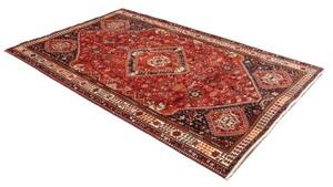 Tappeto Shiraz Geometrico Rosso Mattone Blu Scuro 160x258 Cm