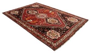 Tappeto Shiraz Stilizzato Rosso Scuro Nero 182x270 Cm