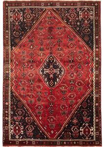 Tappeto Shiraz Geometrico Rosso Nero 180x268 Cm
