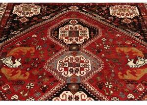 Tappeto Shiraz Stilizzato Rosso Scuro Nero 182x270 Cm