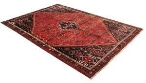 Tappeto Shiraz Geometrico Rosso Nero 180x268 Cm