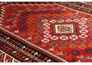 Tappeto Shiraz Stilizzato Rosso Scuro Nero 170x255 Cm