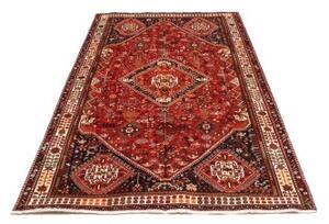 Tappeto Shiraz Geometrico Rosso Mattone Blu Scuro 160x258 Cm
