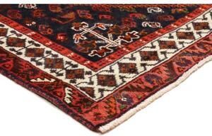 Tappeto Shiraz Stilizzato Rosso Mattone Blu Notte 160x258 Cm