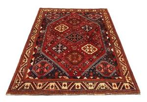 Tappeto Shiraz Fine Stilizzato Rosso Blu Scuro 150x240 Cm