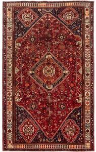 Tappeto Shiraz Geometrico Rosso Mattone Blu Scuro 160x258 Cm